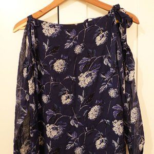 Club Monaco Floral Bow Sleeves Blouse